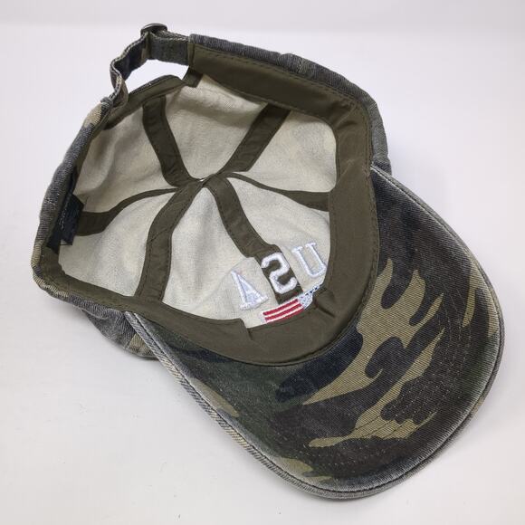 USA Flag Slideback Baseball Cap Multi One Size Adjustable Camo David And Young - Picture 7 of 9